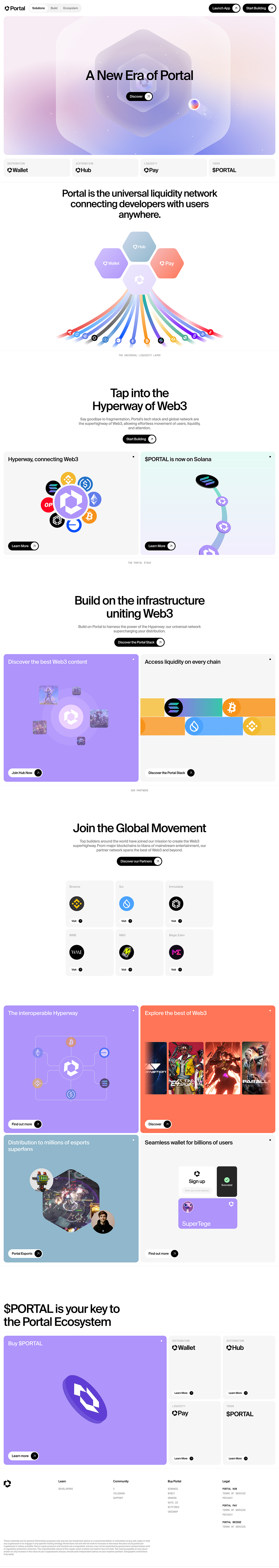 Portal is the universal liquidity network connecting developers with users anywhere.