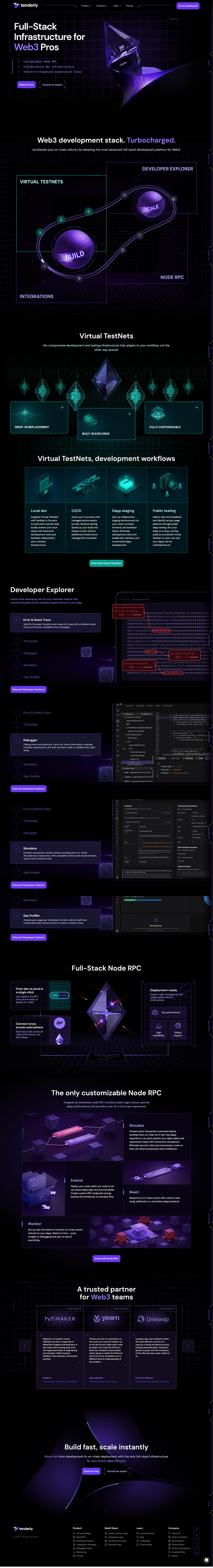 Tenderly is a full-stack infrastructure for the entire dapp lifecycle.