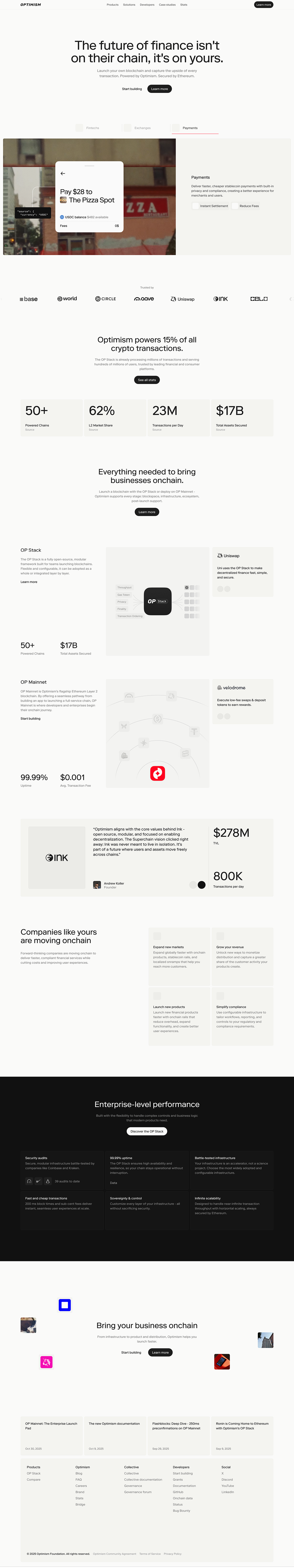 Optimism offers a high-speed and cost-effective layer-2 blockchain solution.