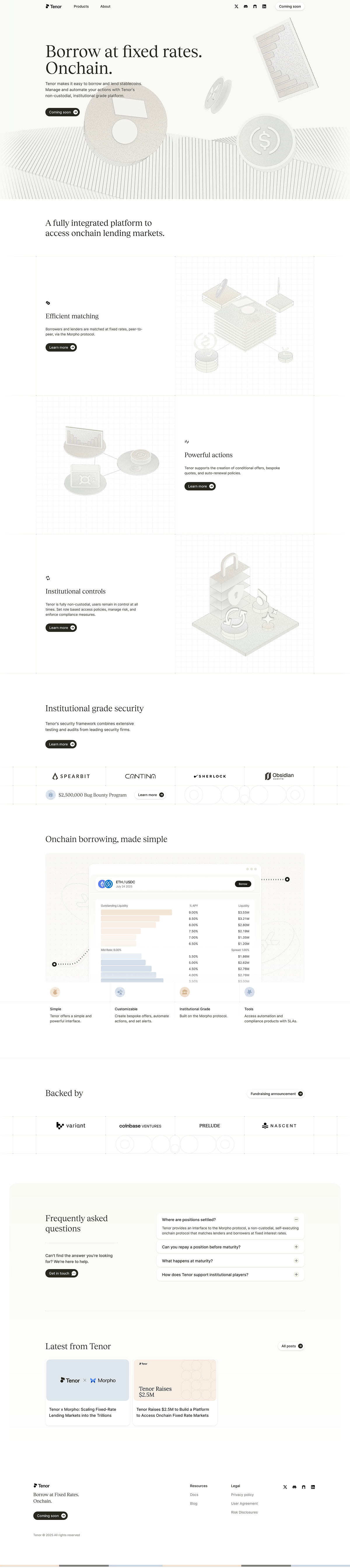 Tenor makes it easy to borrow and lend stablecoins.
