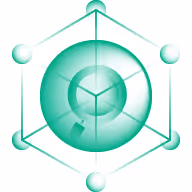 An icon with a microscope and network node that connotes Answer Engine Optimization (AEO) also known as Generative Engine Optimization (GEO), or Large Language Model Optimization (LLMO)