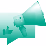 An icon of a megaphone overlaid with a speech square, representing Social Media Advertising.