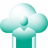 An icon of a person with a cloud behind then representing Visitor Intelligence.