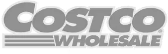 Costco Wholesale logo with stylized text and horizontal lines.