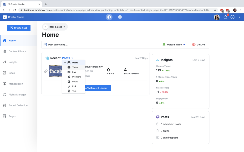 Facebook Dashboard