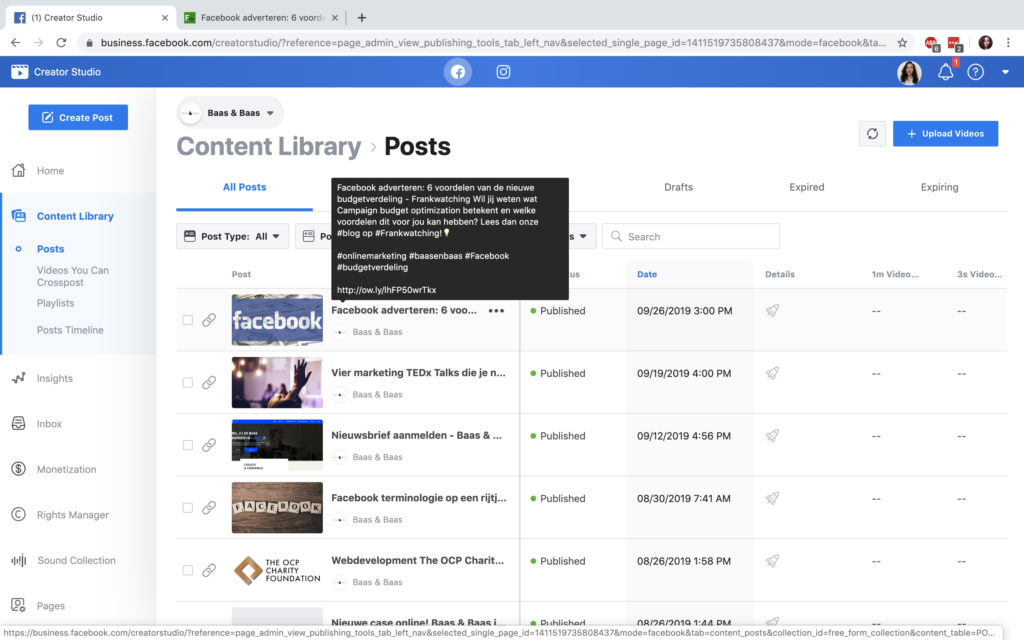 Facebook Content Library