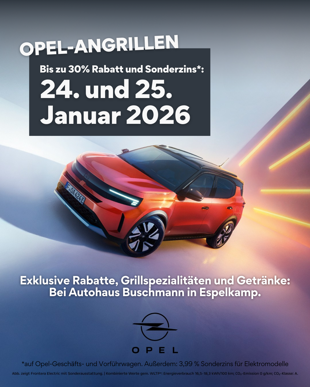 Bis zu 30 % Rabatt: Opel-Angrillen 2026