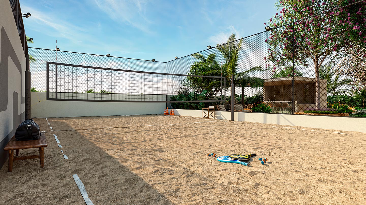 Quadra de beach vôlei - - Perspectiva ilustrada