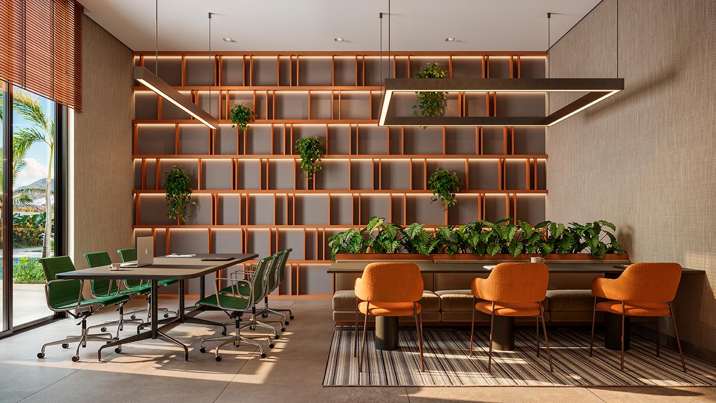 Coworking - Perspectiva ilustrada