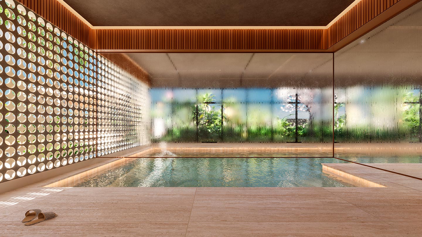 Sauna - Perspectiva ilustrada