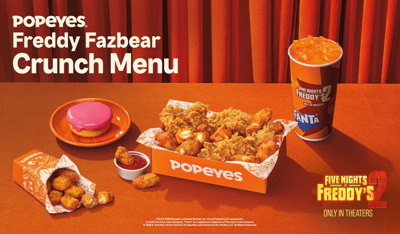 Popeyes Announces Limited-Time-Only Freddy Fazbear Crunch Menu to Celebrate the Release of Blumhouse's Five Nights at Freddy's 2