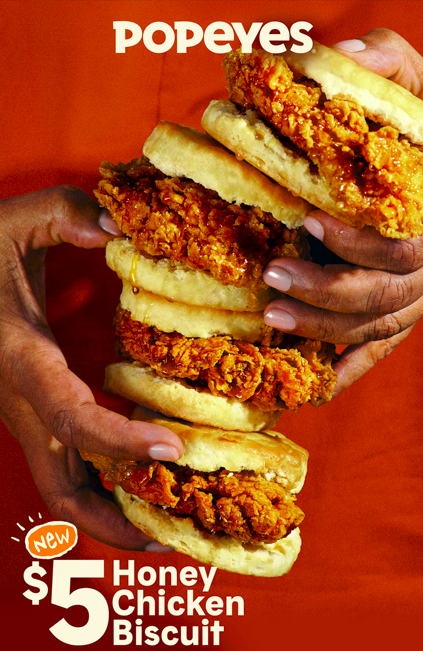 Born From Bold Flavor, Popeyes® Announces their Latest Sandwich Innovation with The NEW Honey Chicken Biscuit