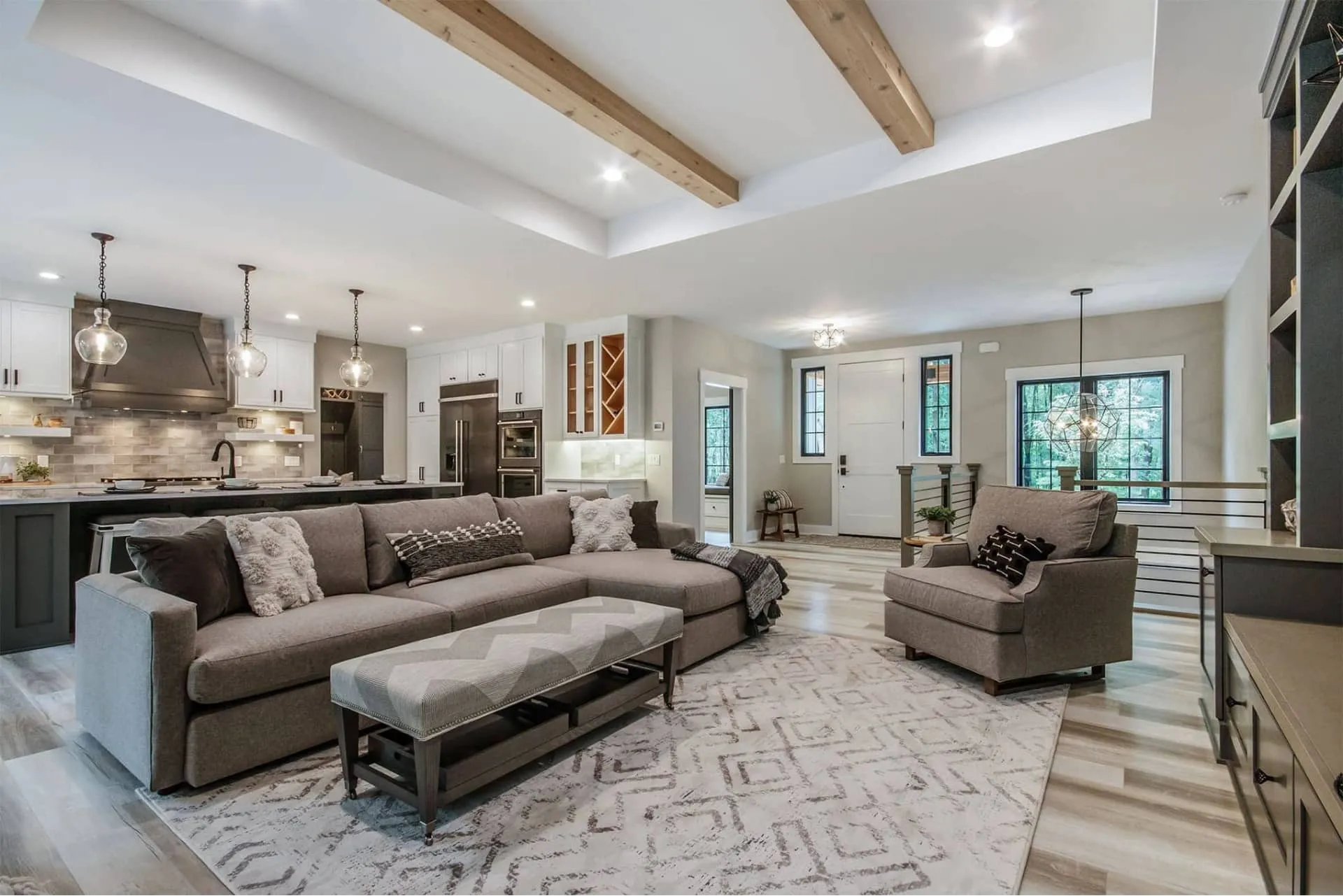 Modern Kitchen With Premium Appliances and Large Island Counter
