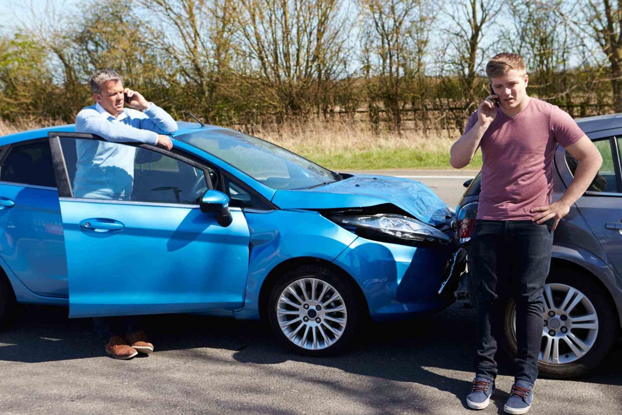 A man involved in a rear-end collision calls a Tomball car accident attorney.