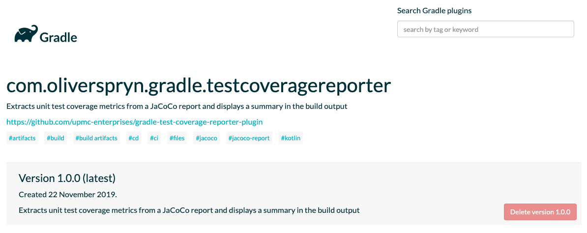 The Test Coverage Reporter plugin