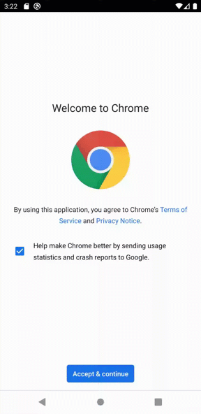 Google Chrome's First Run Experience