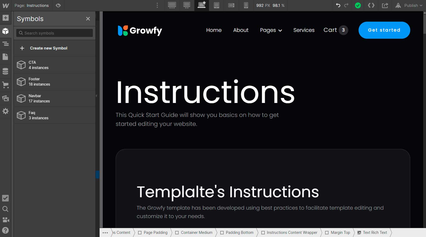 Components Instructions - Growfy Webflow Template