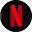 Red stylized letter N on a black background representing the Netflix logo.