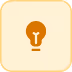Orange light bulb icon inside a rounded square with a light beige background.