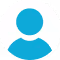 Generic user avatar icon with blue head and shoulders on white background.