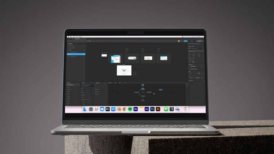 photo showing the process of building an interactive product demo for netdocket in Rive Plumcat Studio