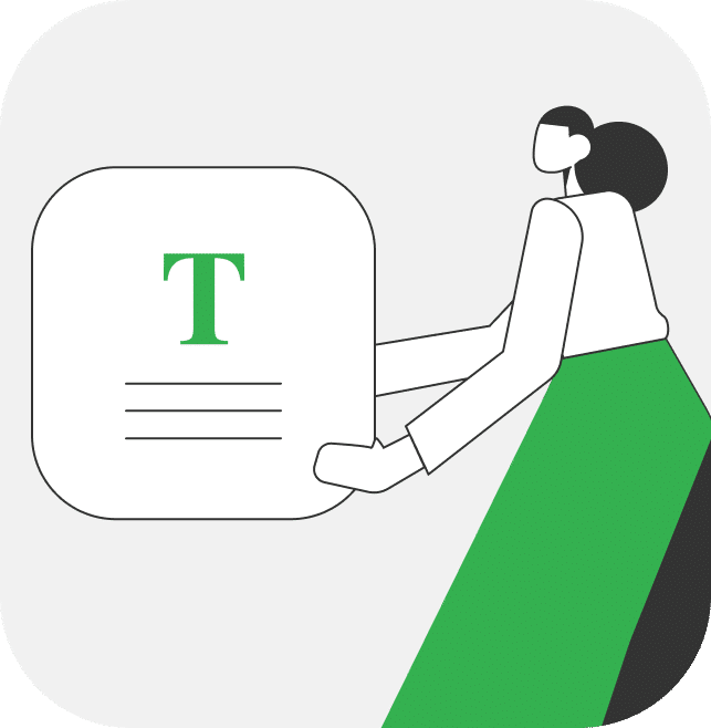 Illustration girl with Font sign