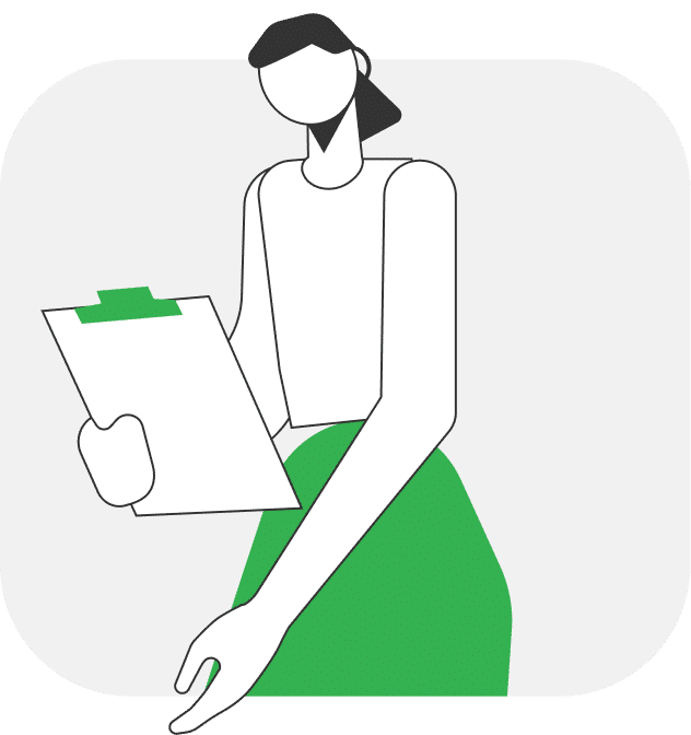 Illustration girl with document