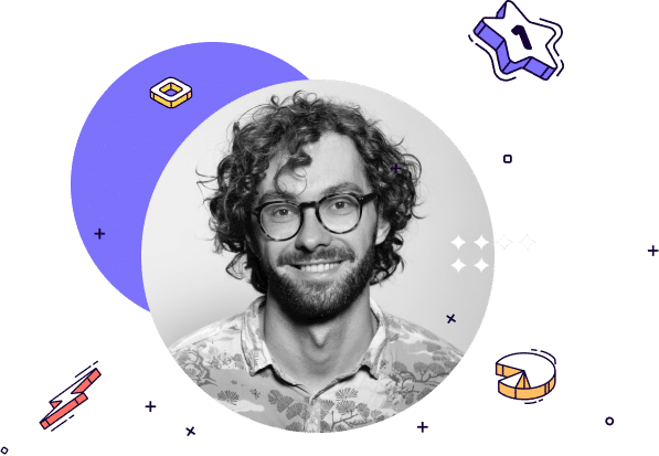 illustration with photo of man