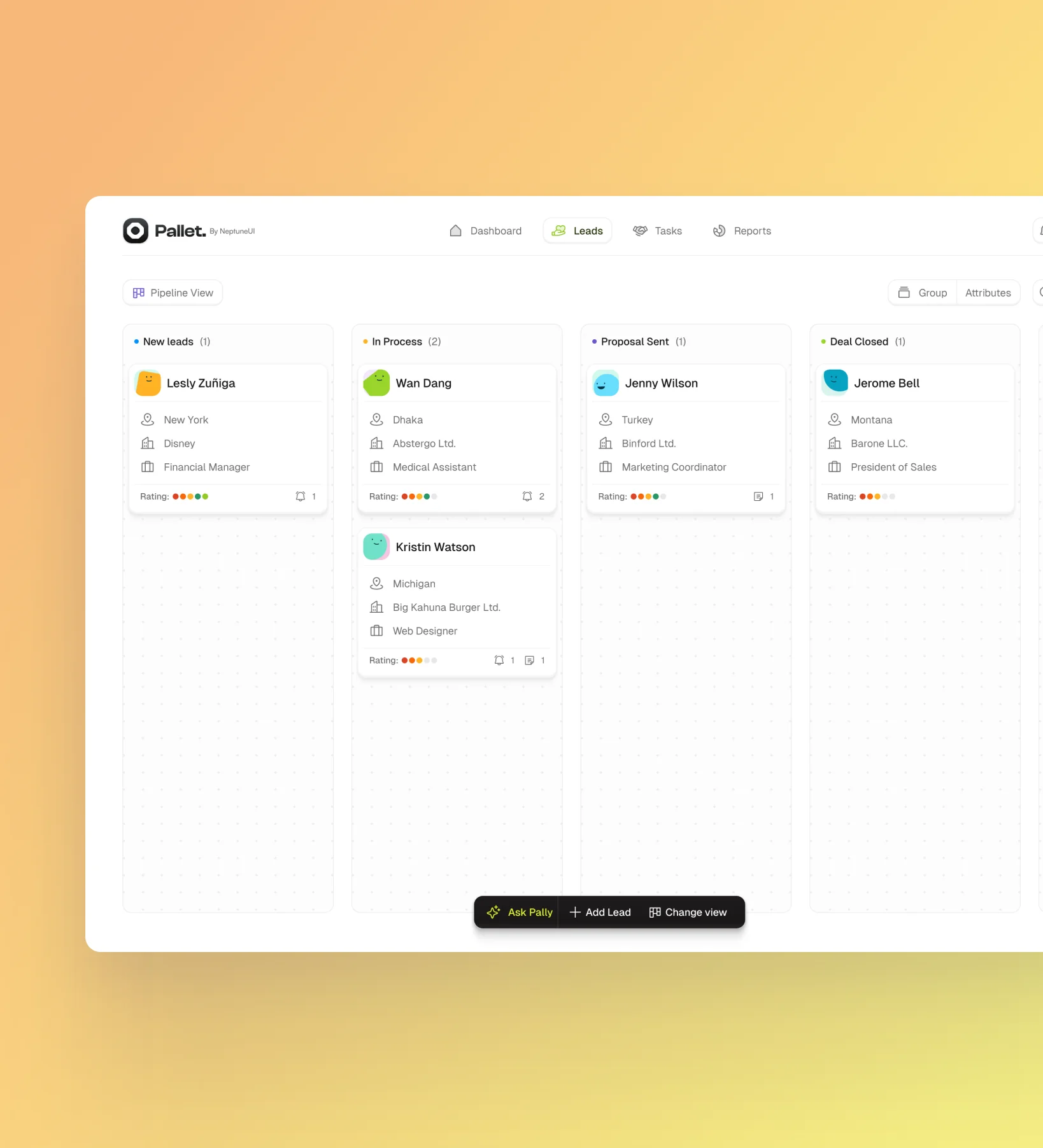 Customer CRM built with no-code web app builder WeWeb