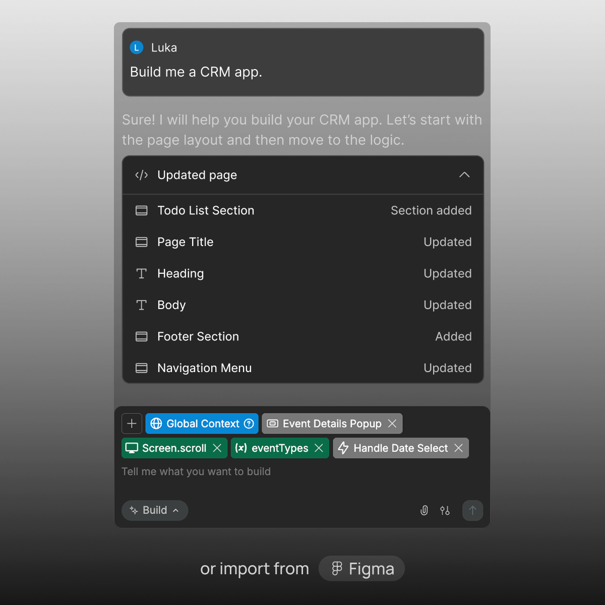 Visually design frontend in WeWeb