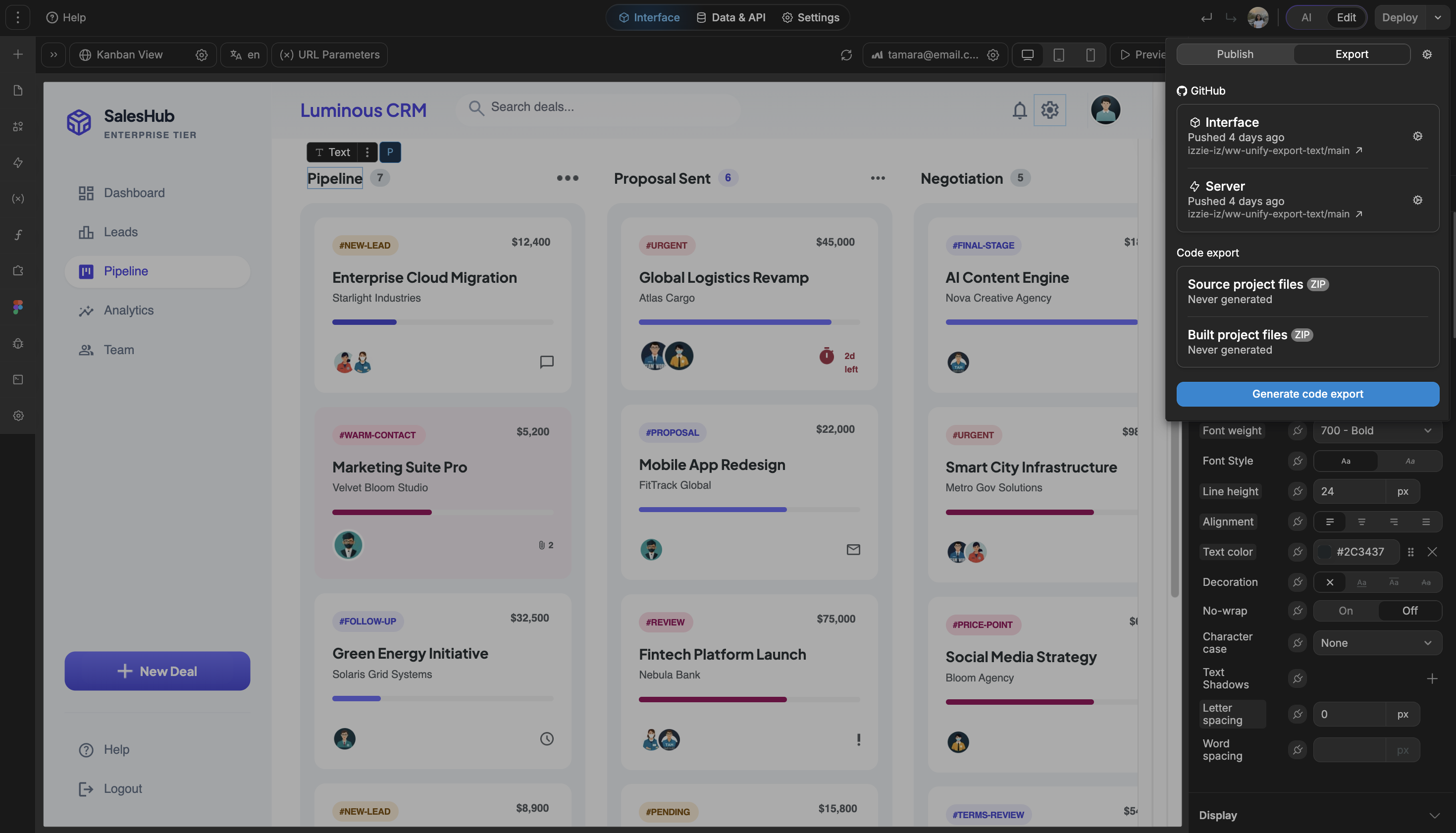 With WeWeb you can export code of your app and self-host.