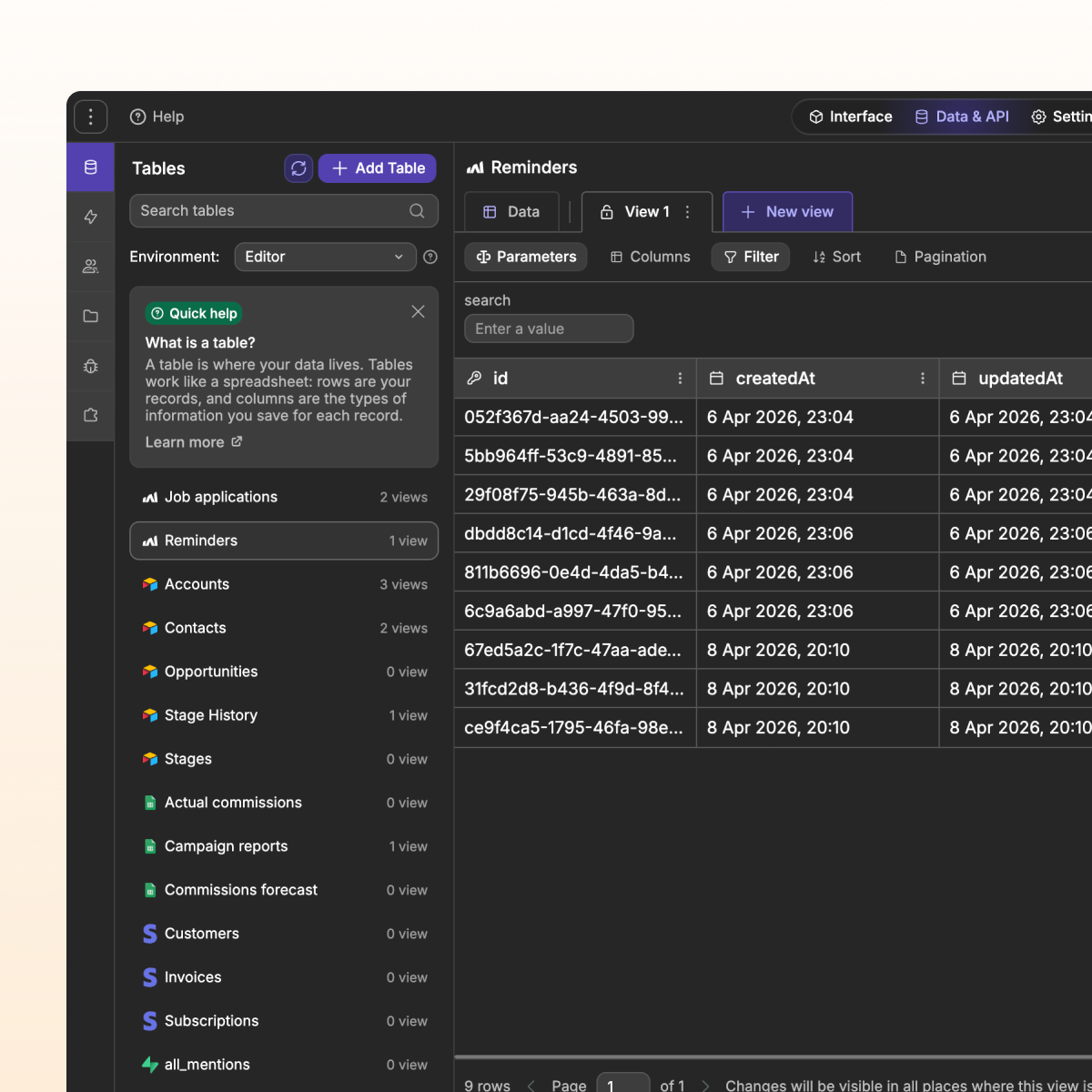 Finance dashboard built with no-code web app builder WeWeb