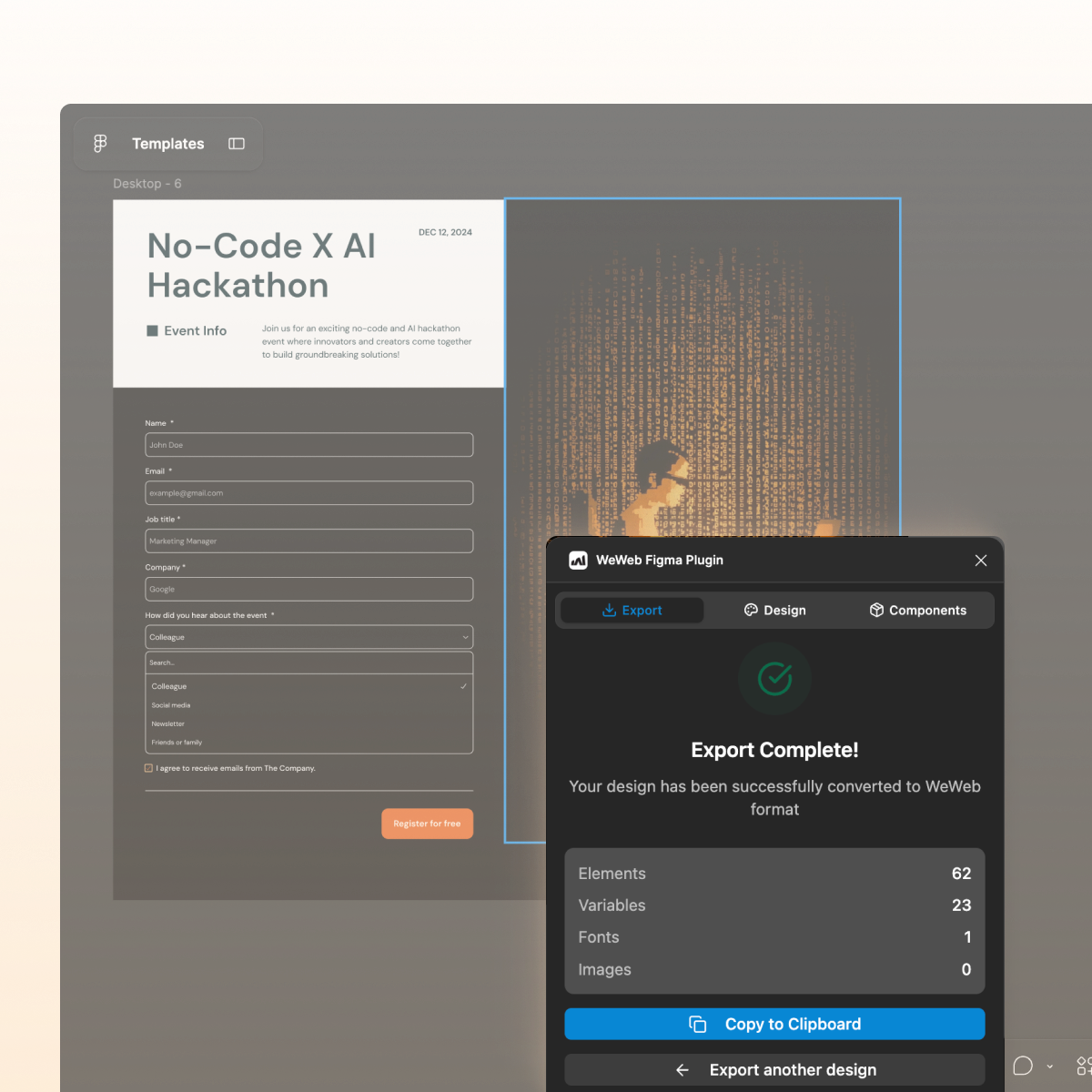 Visually design frontend in WeWeb