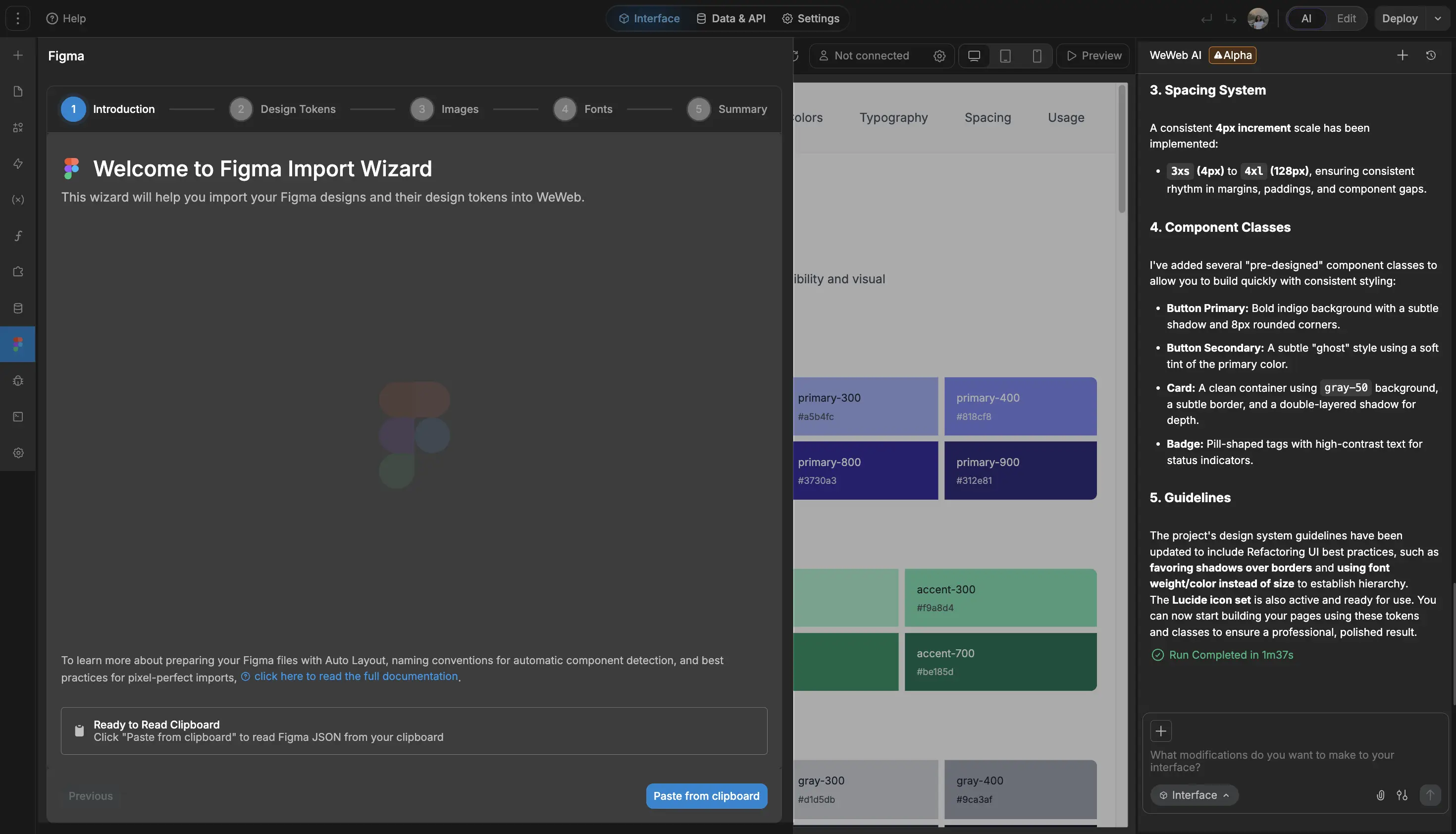 Build web-apps with WeWeb AI or import from Figma