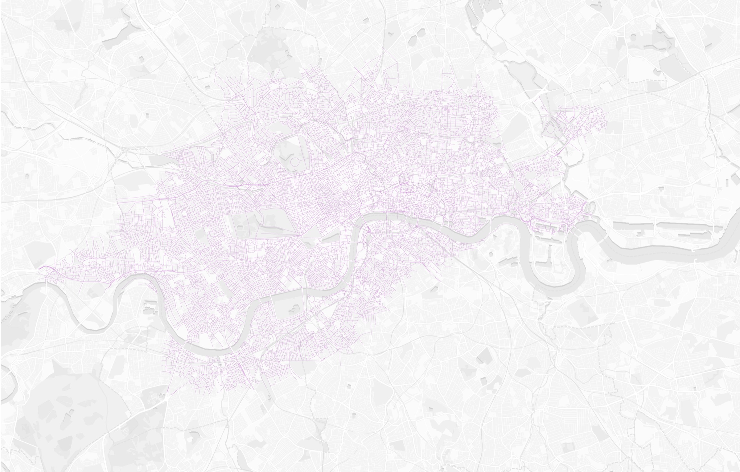 London fibre network map background