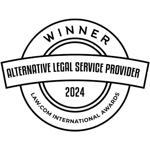 Law.com International Awards 2024 winner badge for Alternative Legal Service Provider.