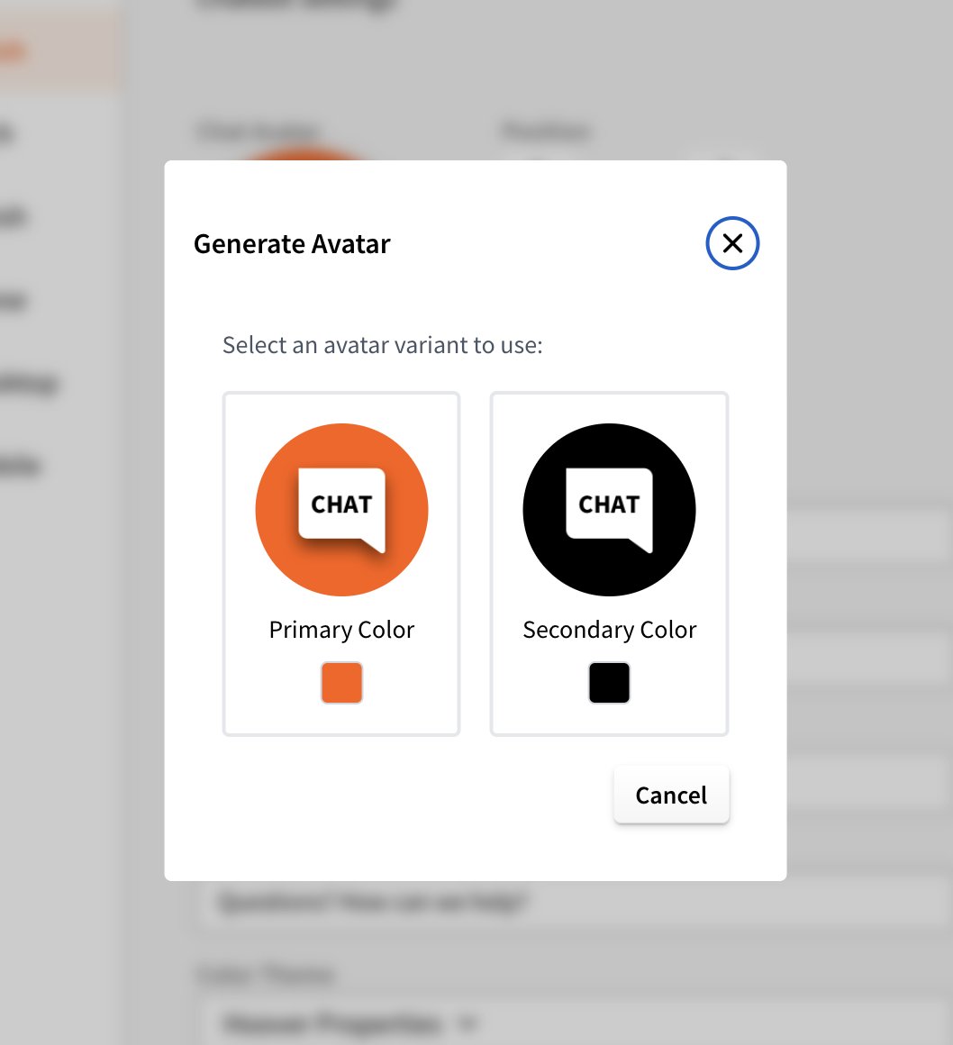 Generate avatar modal