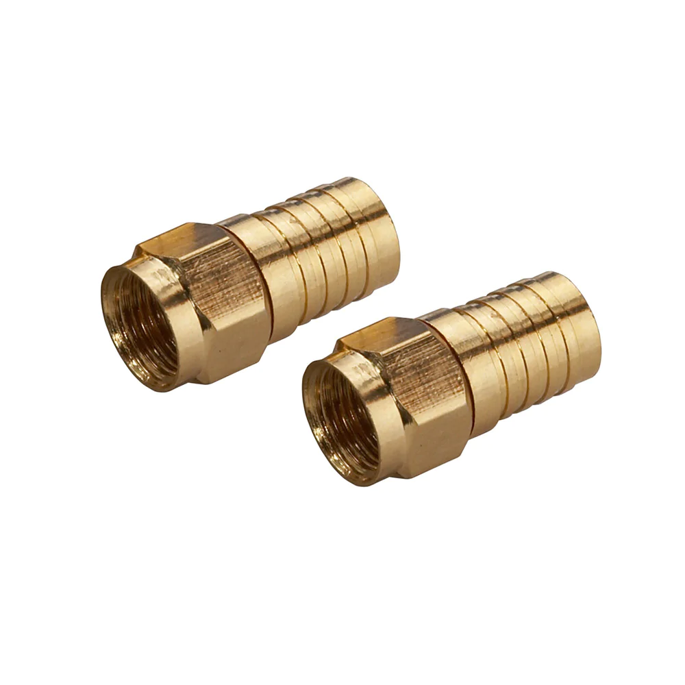 Weatherproof Crimp On F Connectors, 2 Pack