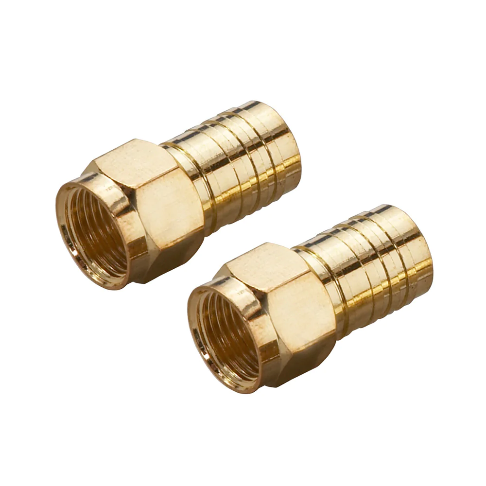 Quad Shield F Connectors, 2 Pack