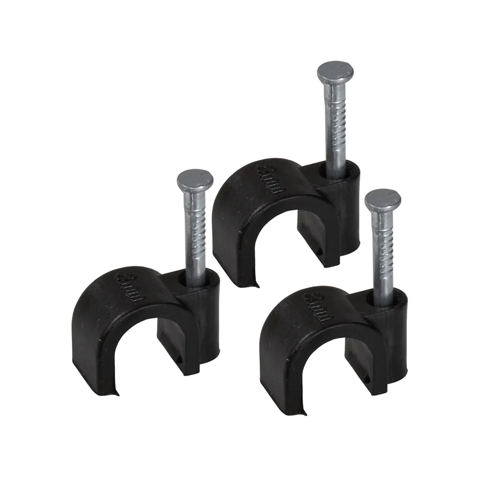 Nail In Coax Clips, Black, 20 Piece