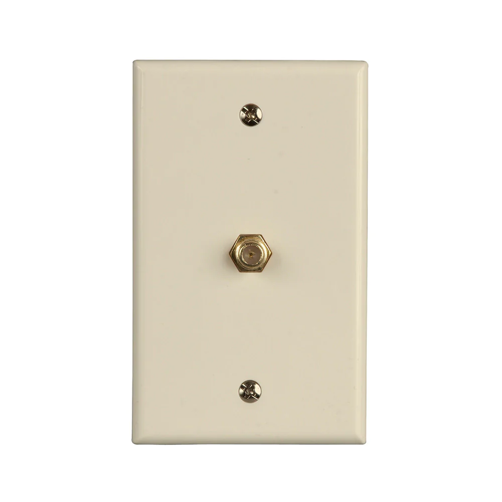 Coax Wallplate, Almond