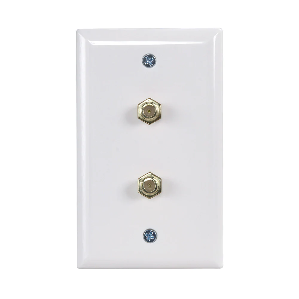 Dual Coax Wallplate, White