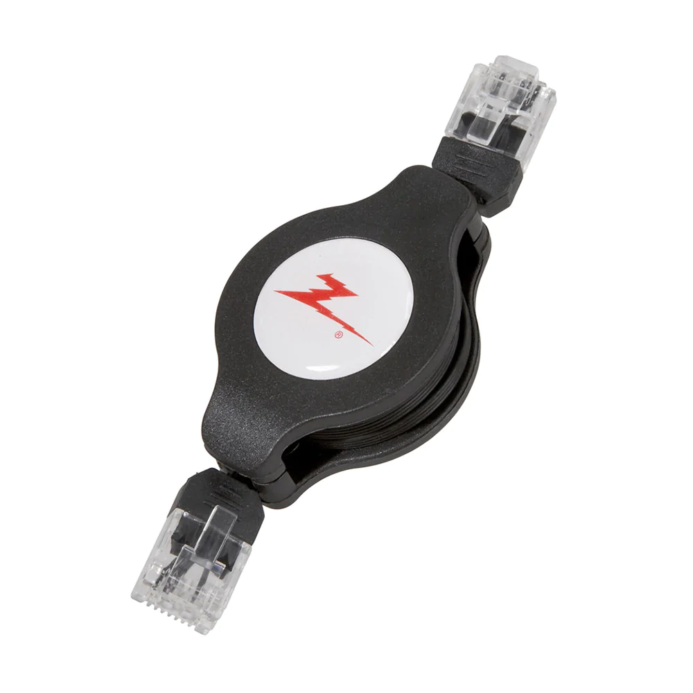 Retractable CAT 5e RJ45 Network Cable. Black
