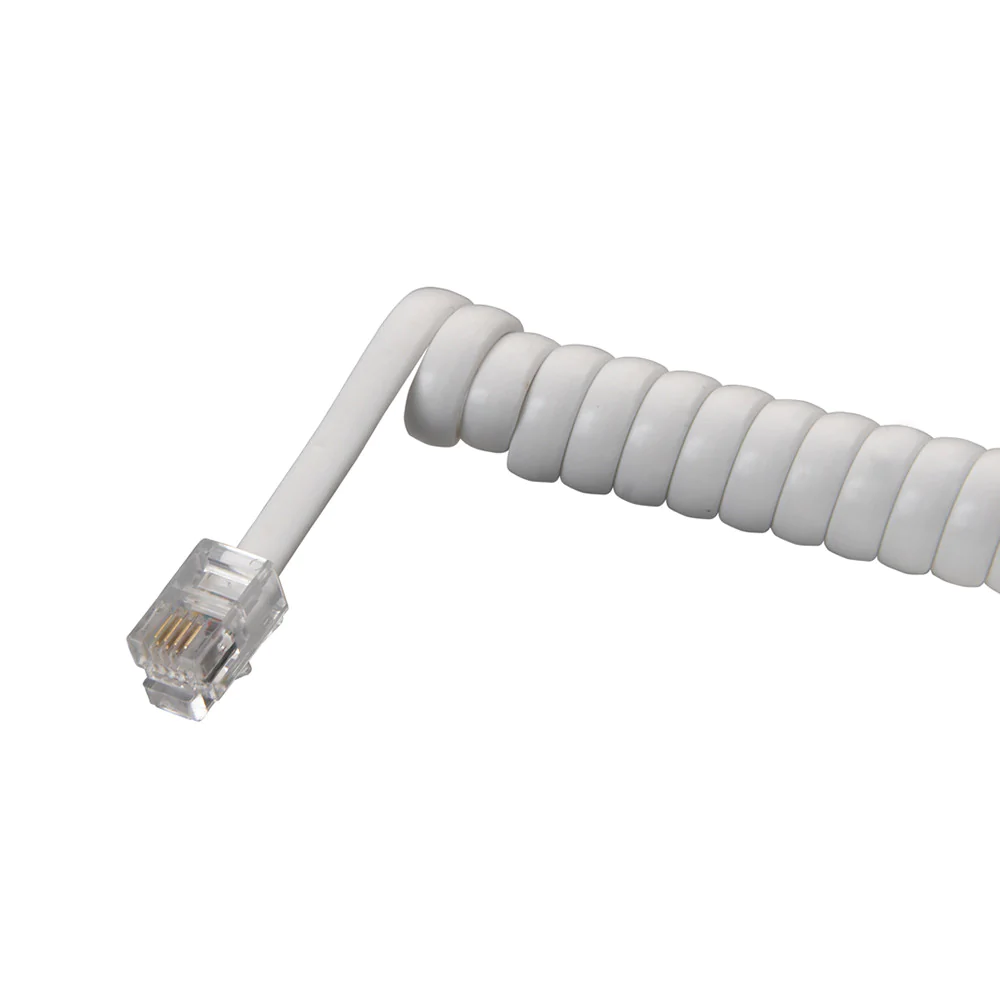Coiled Phone Cord, White