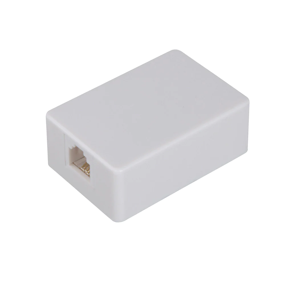 Dual Surface Mount Jack, White