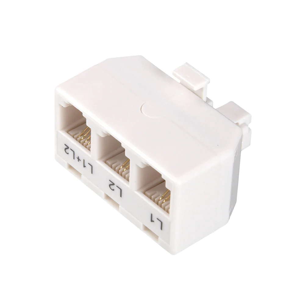 Telephone Triplex Jack, White