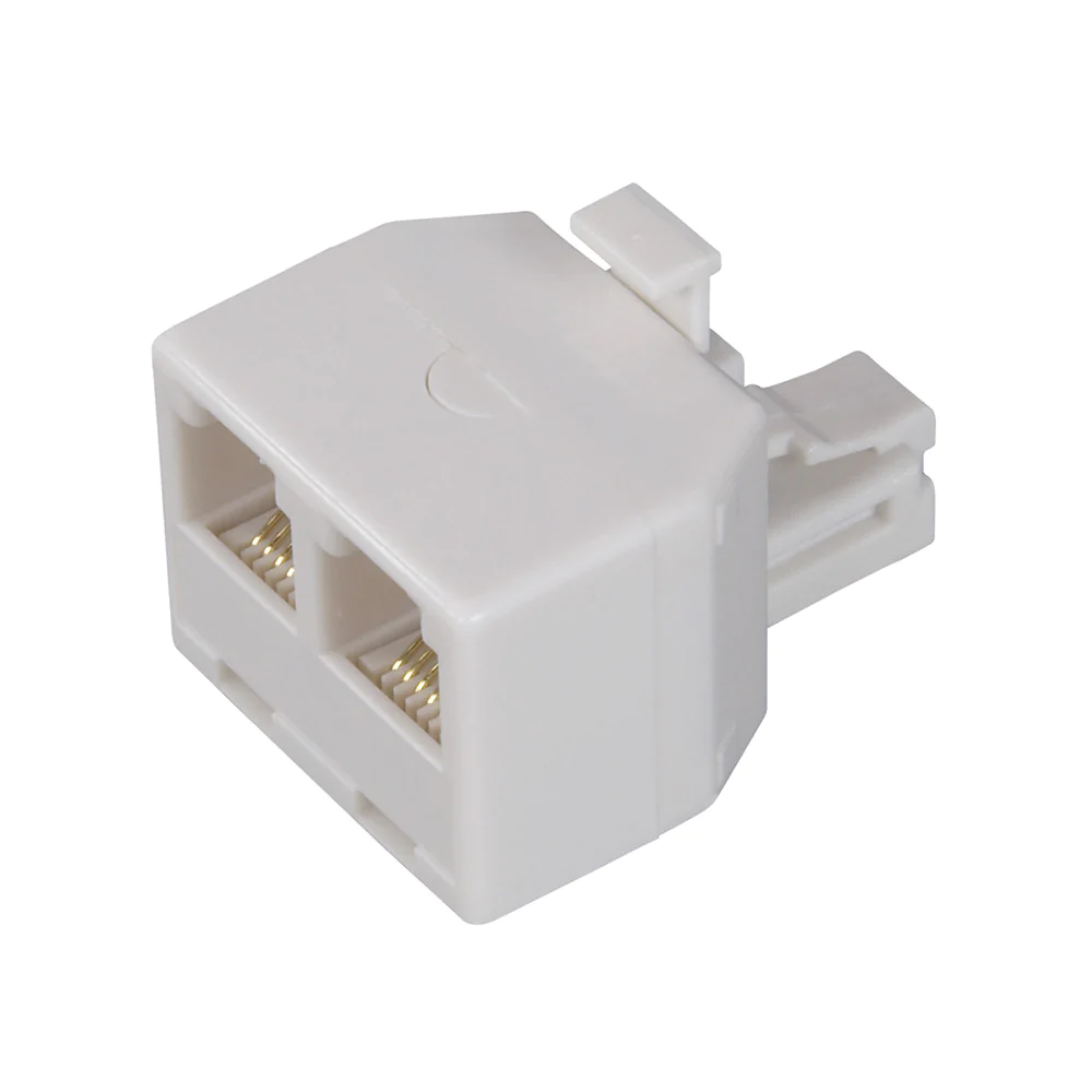 Telephone Duplex Jack, White