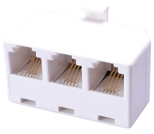 Phone Triplex Jack, White