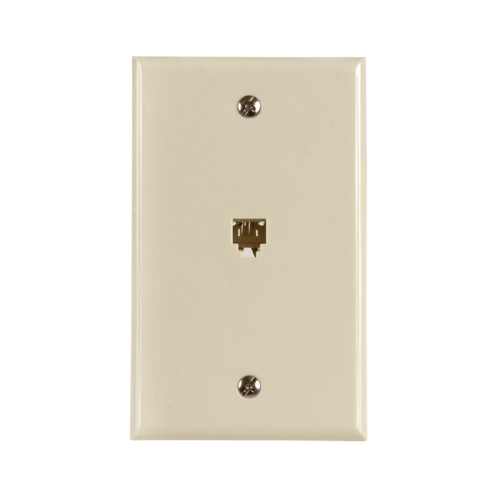 Flush Mount Telephone Wallplate, Almond