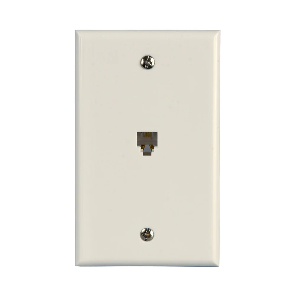 Flush Mount Telephone Wallplate, White